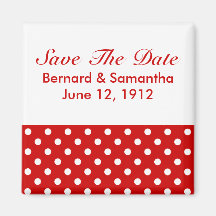 Polka Dots Red + Custom Colour Refrigerator Magnet