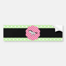 Polka dots zebra bumper sticker