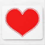 Polkadot Edge Red Heart Mousepad