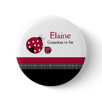 Polkadot Ladybug NAME TAG Personalised Button