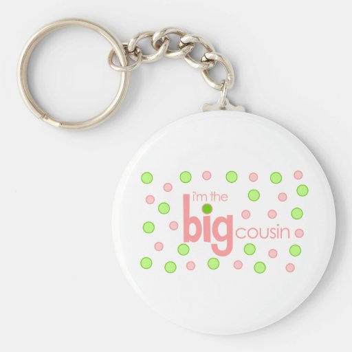 Polkadot pink and green Big Cousin T-shirt Keychain