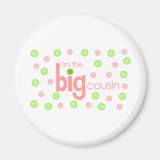 Polkadot pink and green Big Cousin T-shirt Magnets