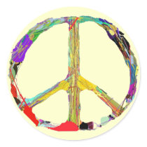 Pollock-Style Peace Symbol Sticker