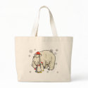 Polo Bear and Penguins Snowflake Christmas Art bags