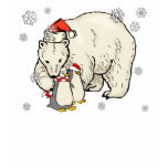 Polo Bear and Penguins Snowflake Christmas Art t-shirts