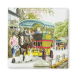 'Polperro Horse Bus' Magnet
