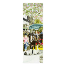 'Polperro Horse Bus' Small Bookmark Business Card
