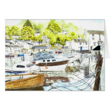 'Polperro Reflections' Card