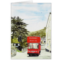'Polperro Tram' Card