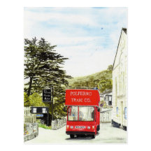 'Polperro Tram' Postcard