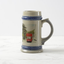'Polperro Tram' Stein Coffee Mug