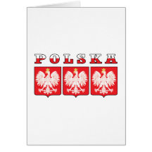 Polska Eagle Shields Greeting Cards