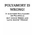 POLYAMORY IS WRONG! t-shirts