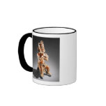 Polychrome two-part effigy vessel, perhaps coffee mug