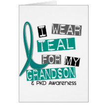 Polycystic Kidney Disease PKD Teal For Grandson 37 Card