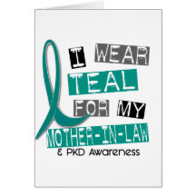 Polycystic Kidney Disease Teal For Mother-In-Law Greeting Cards