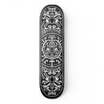 Polynesian Tribal Face Wood Grain Custom Skateboard