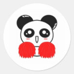 Pom Pom Panda Round Sticker