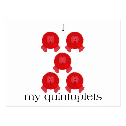 Pom Pom Quintuplets Postcard