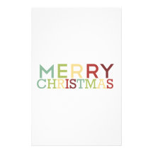 Pomegranate Ink - Merry Christmas Multicolor Custom Stationery