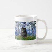 Pomeranian (black) - Lilies 6 Mug
