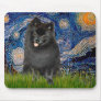 Pomeranian (black) - Starry Night Mouse Pads