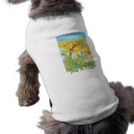 Pomeranian Dandy Lion Dog  Flower Art Pet Tshirt