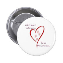 Pomeranian Heart Belongs Button