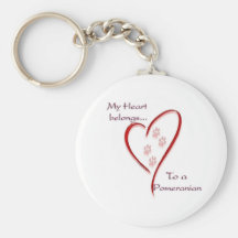 Pomeranian Heart Belongs Key Chains