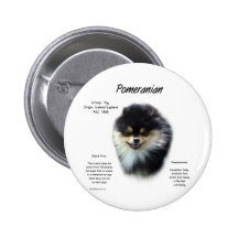 Pomeranian History Design Pinback Buttons
