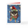 POMERANIAN SANTA CARD
