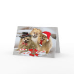 Pomeranian Snow Scene Christmas Card
