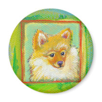 Pomerarnian puppy funny sweet modern dog art