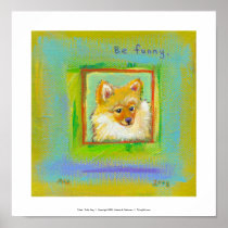 Pomerarnian puppy funny sweet modern dog art