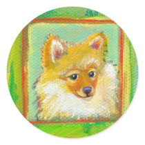 Pomerarnian puppy funny sweet modern dog art