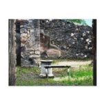 Pompei courtyard marble fountain and bench postcards