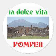 Pompeii Italy Round Stickers
