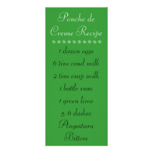 Ponche de Creme Recipe Custom Rack Card