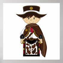 Poncho Cowboy Sheriff Poster
