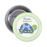 Pond Friends Frog Turtle NAME TAG Custom Button