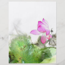 POND LOTUS l Chinese Brush Painting Art Flyer Design