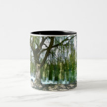 Pond through the Weeping Willow Tree Coffee Mug