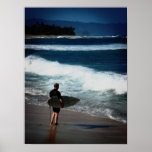 Pondering Surfer, Oahu posters