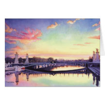 "Pont Neuf Paris" France Watercolor Art Greeting Cards