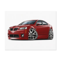 Pontiac G8 GXP Maroon Car Post Cards