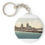 Pontoon bridge from Deutz, Cologne, the Rhine, Ger Key Chains