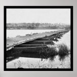 Pontoon Bridge Over the James River, VA 1864 Posters