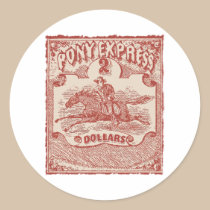 Pony Express Vintage Stamp stickers