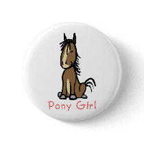 Pony Girl Pinback Buttons