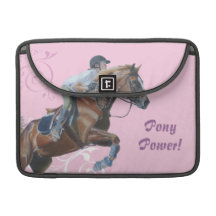 Pony Power! Equestrian Rickshaw Flap Sleeve MacBook Pro Sleeves